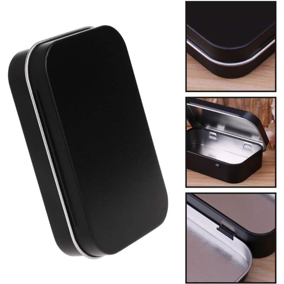 Caja Rectangular Negra Vacía AKOAK 3 Pcs 9.5x6x2 cm para Almacenamiento