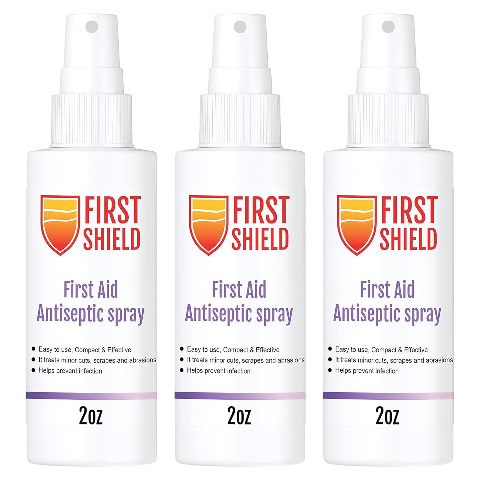 Spray Antisético First Shield 59 ml - Paquete de 3 para Heridas