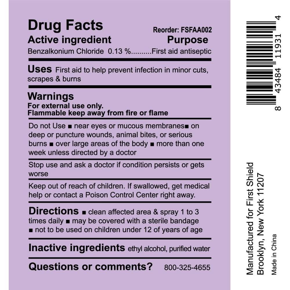 Spray Antisético First Shield 59 ml - Paquete de 3 para Heridas