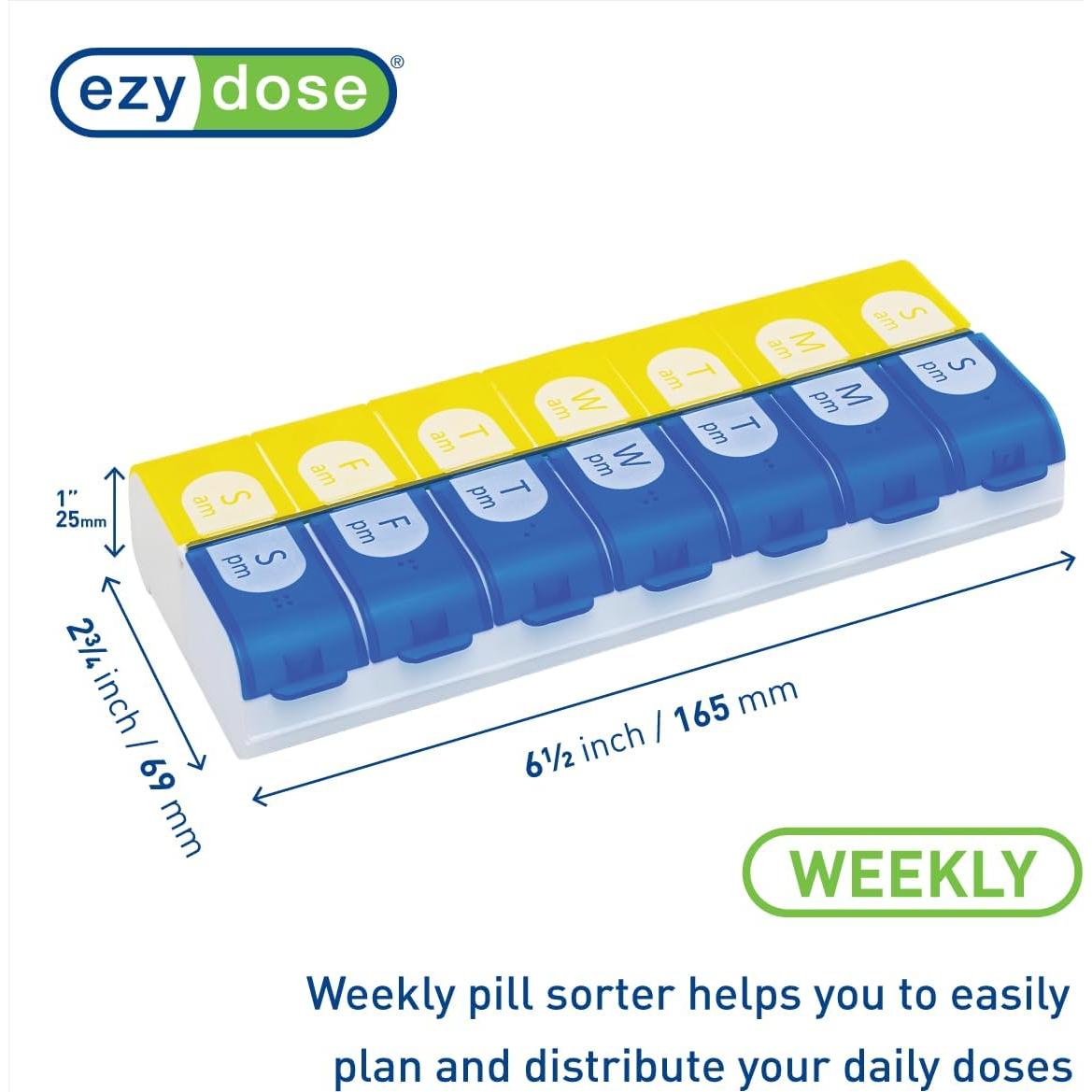 Organizador Semanal de Pastillas Ezy Dose AM/PM 7 Días
