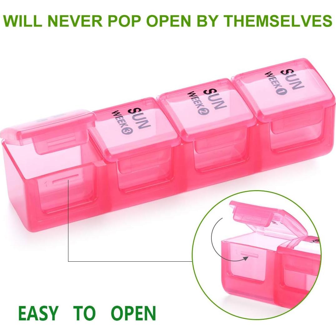 Organizador de Pastillas Mensual Sukuos 28 Días, Resistente a la Humedad