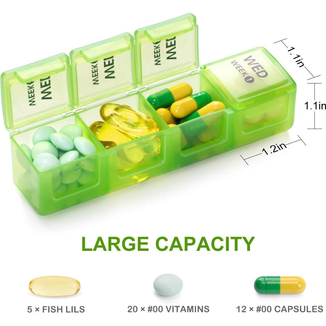 Organizador de Pastillas Mensual Sukuos 28 Días, Resistente a la Humedad