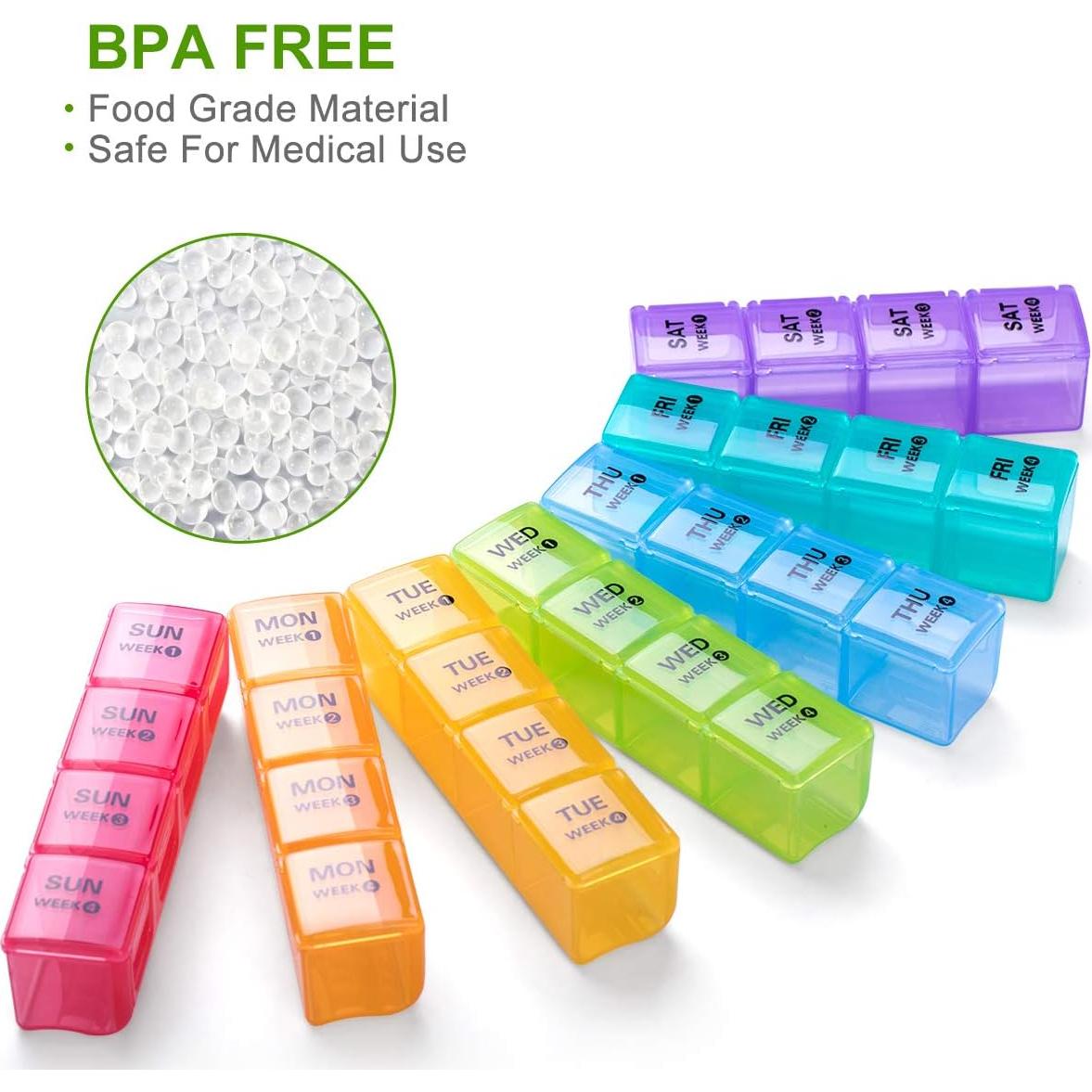 Organizador de Pastillas Mensual Sukuos 28 Días, Resistente a la Humedad