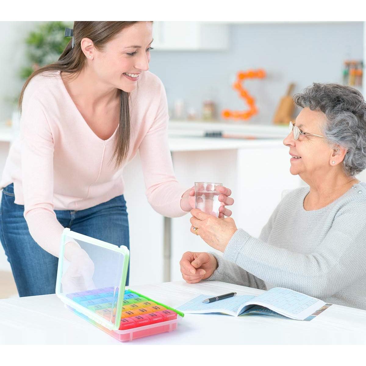 Organizador de Pastillas Mensual Sukuos 28 Días, Resistente a la Humedad