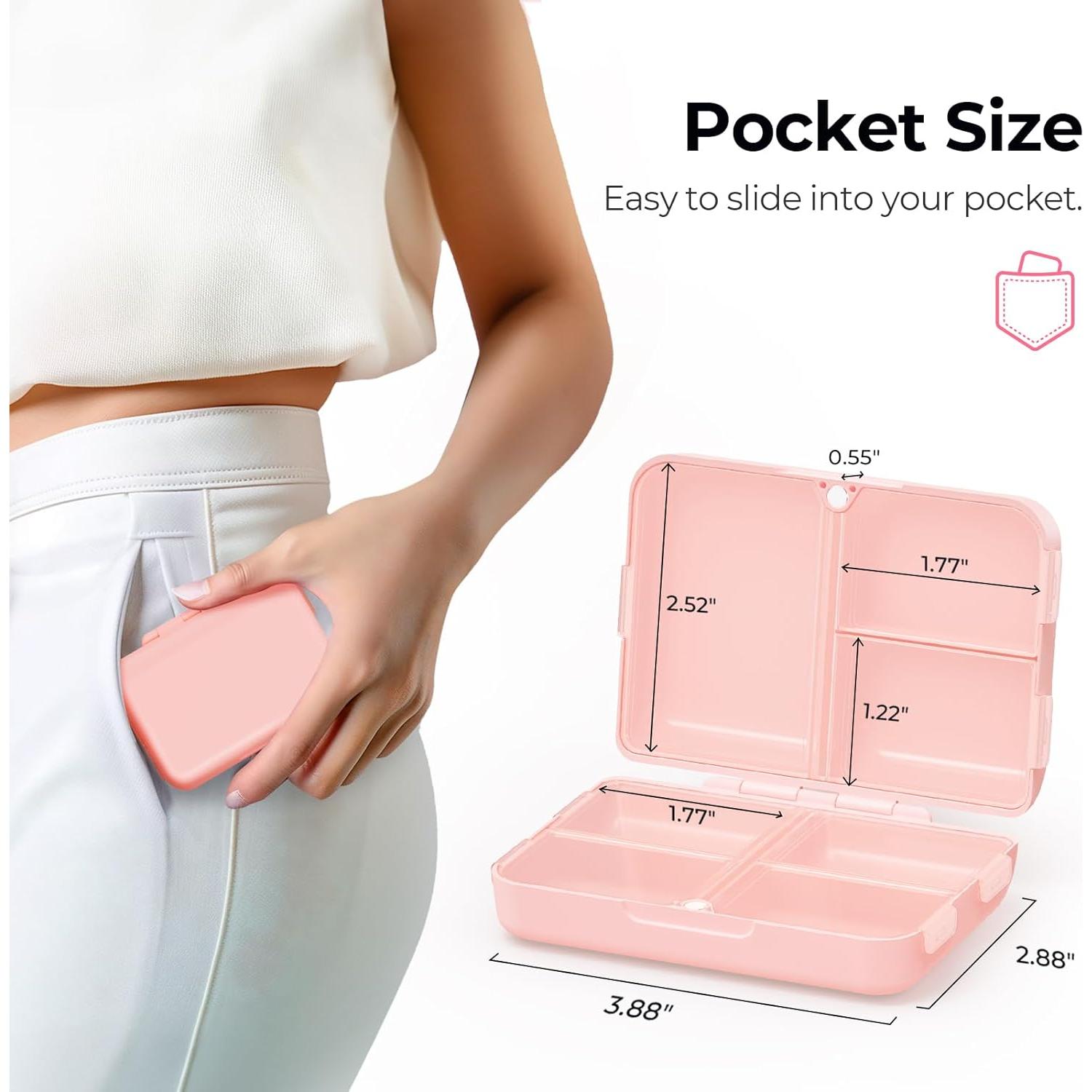 Organizador de Pastillas Diario AUVON Rosa Compacto 7 Compartimentos