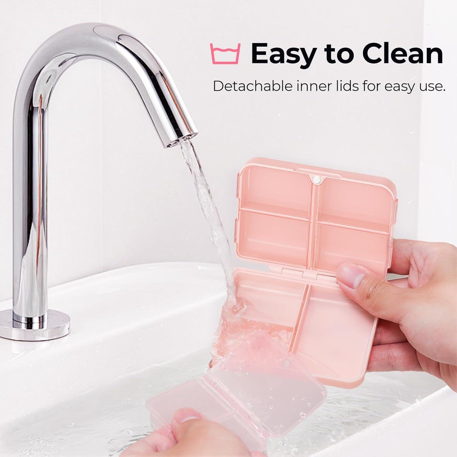 Organizador de Pastillas Diario AUVON Rosa Compacto 7 Compartimentos