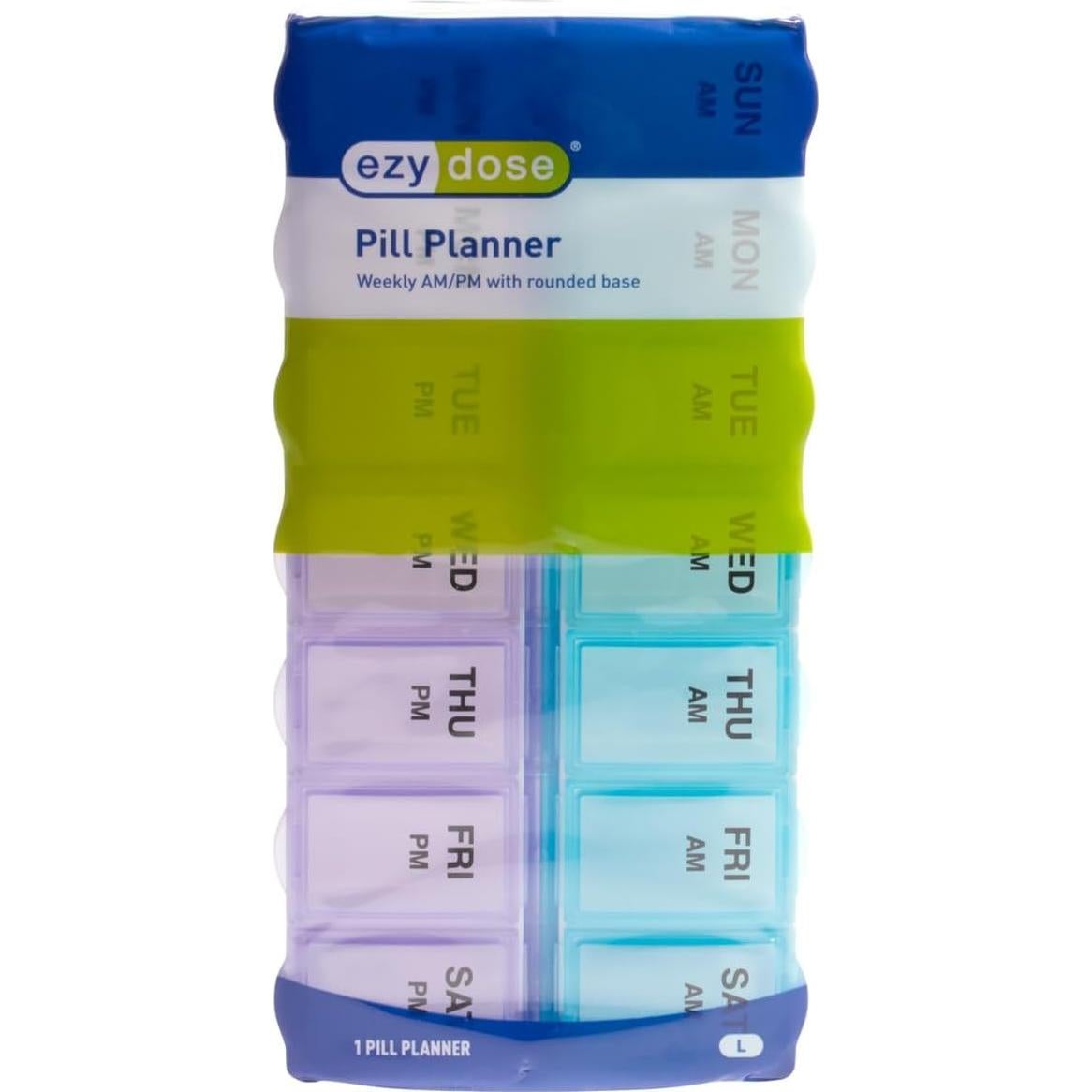 Organizador de Pastillas Semanal Ezy Dose AM/PM Grande Azul/Púrpura