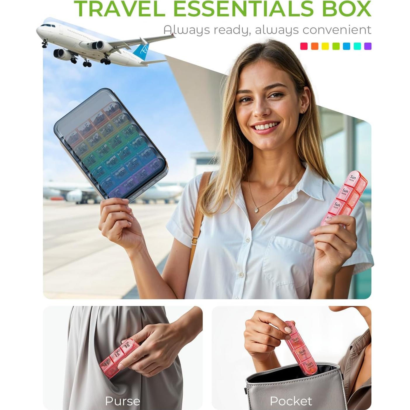 Organizador Semanal de Pastillas Odaro 4 Veces al Día 7 Días