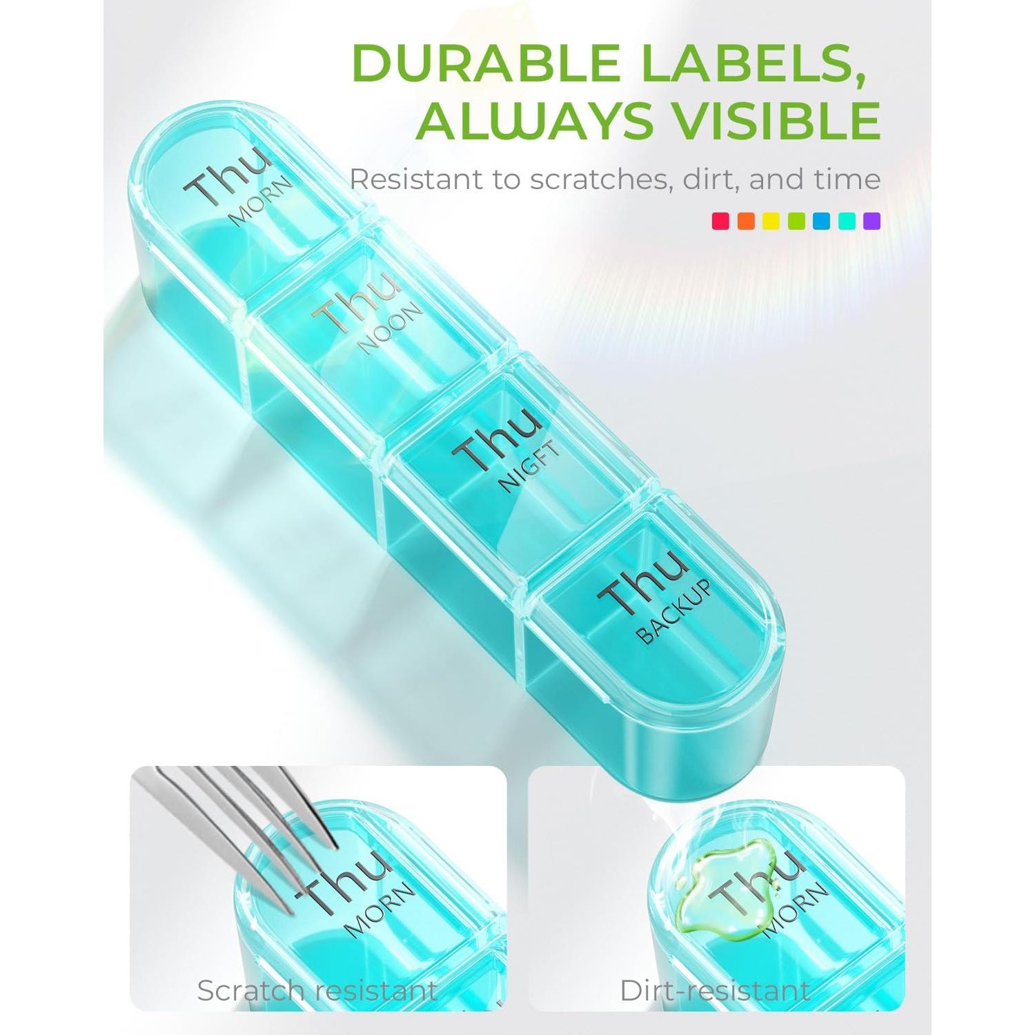 Organizador Semanal de Pastillas Odaro 4 Veces al Día 7 Días