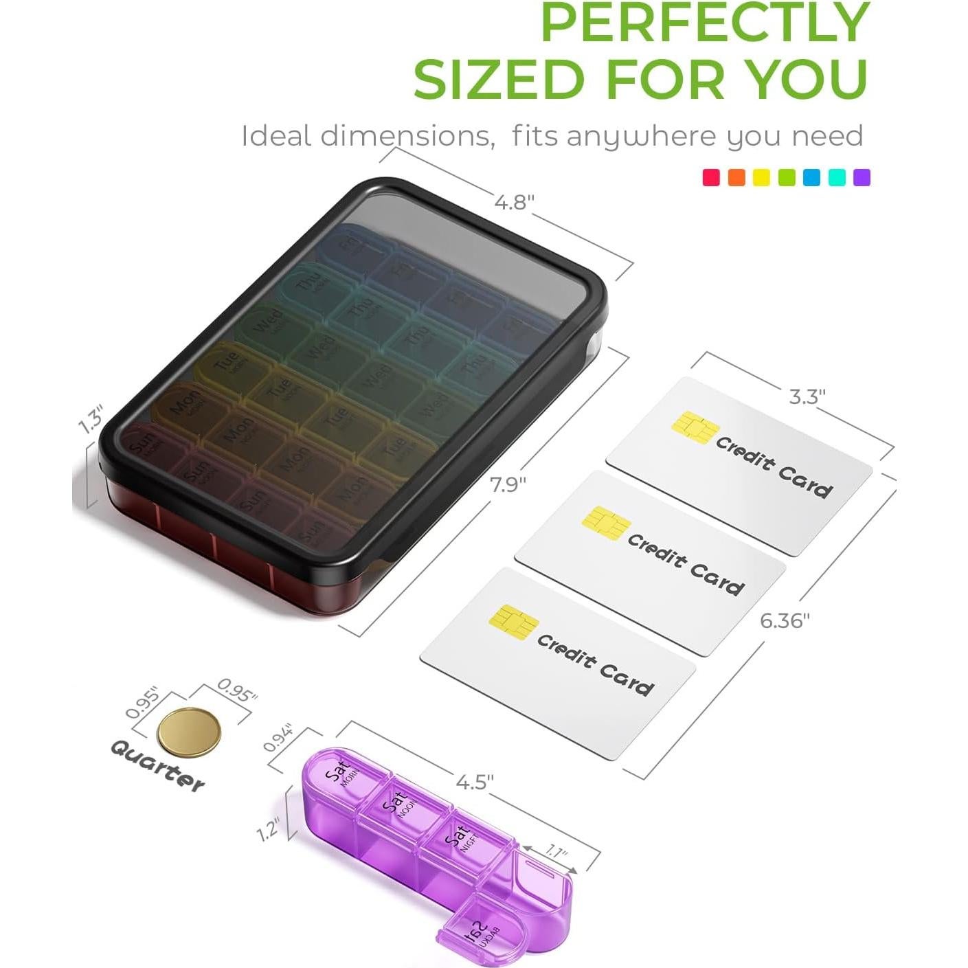 Organizador Semanal de Pastillas Odaro 4 Veces al Día 7 Días