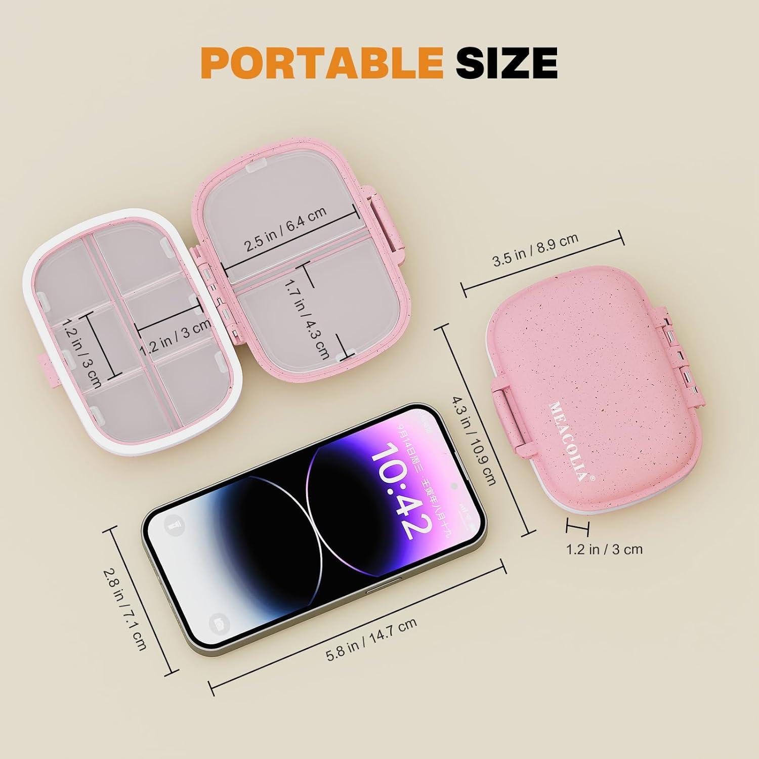 Organizador de Pastillas de Viaje MEACOLIA 8 Compartimentos