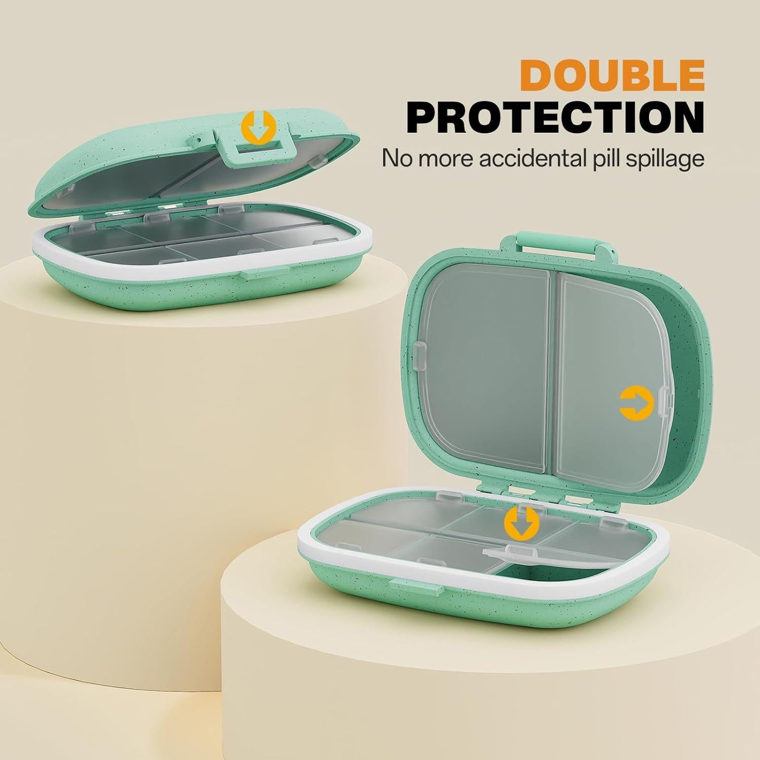 Organizador de Pastillas de Viaje MEACOLIA 8 Compartimentos