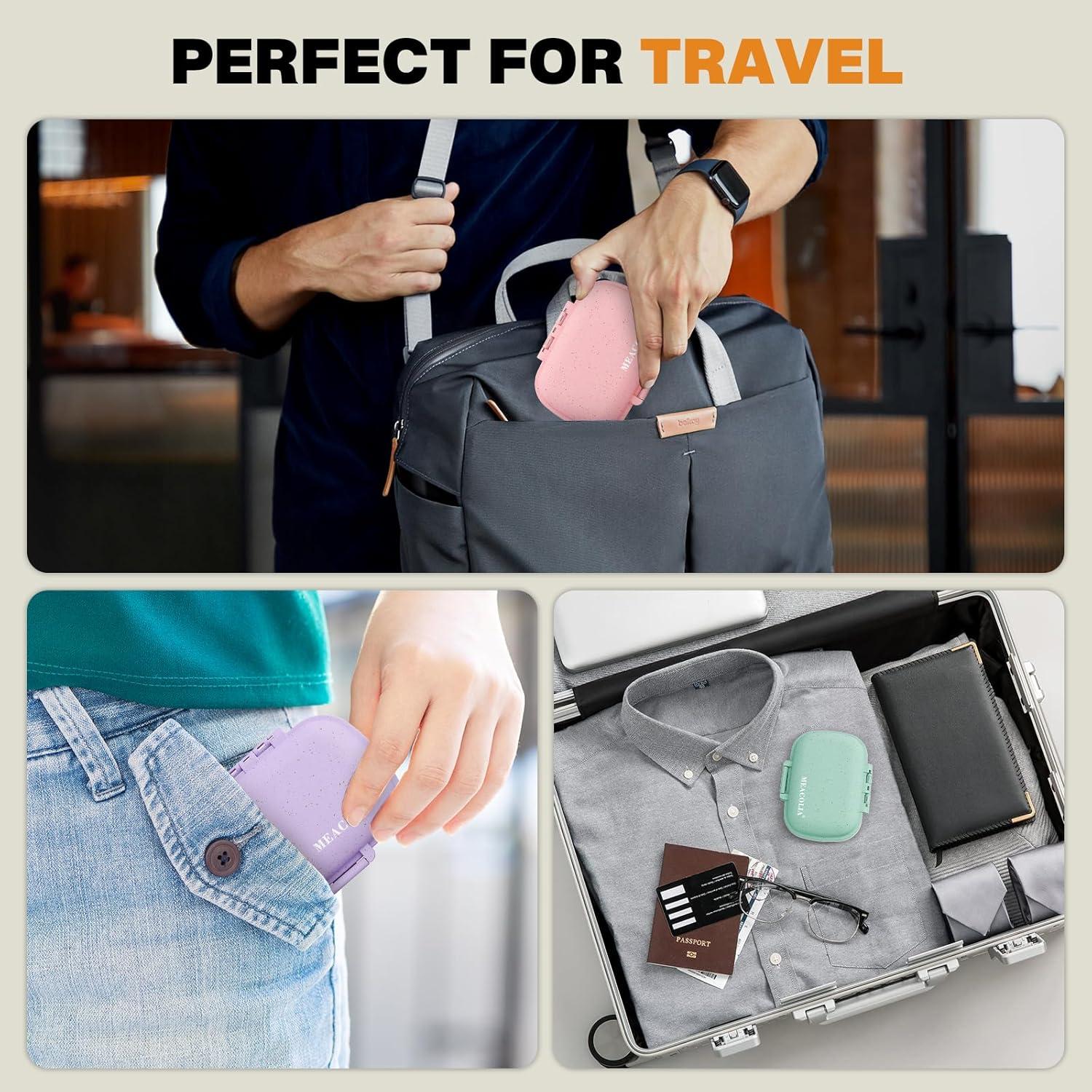 Organizador de Pastillas de Viaje MEACOLIA 8 Compartimentos