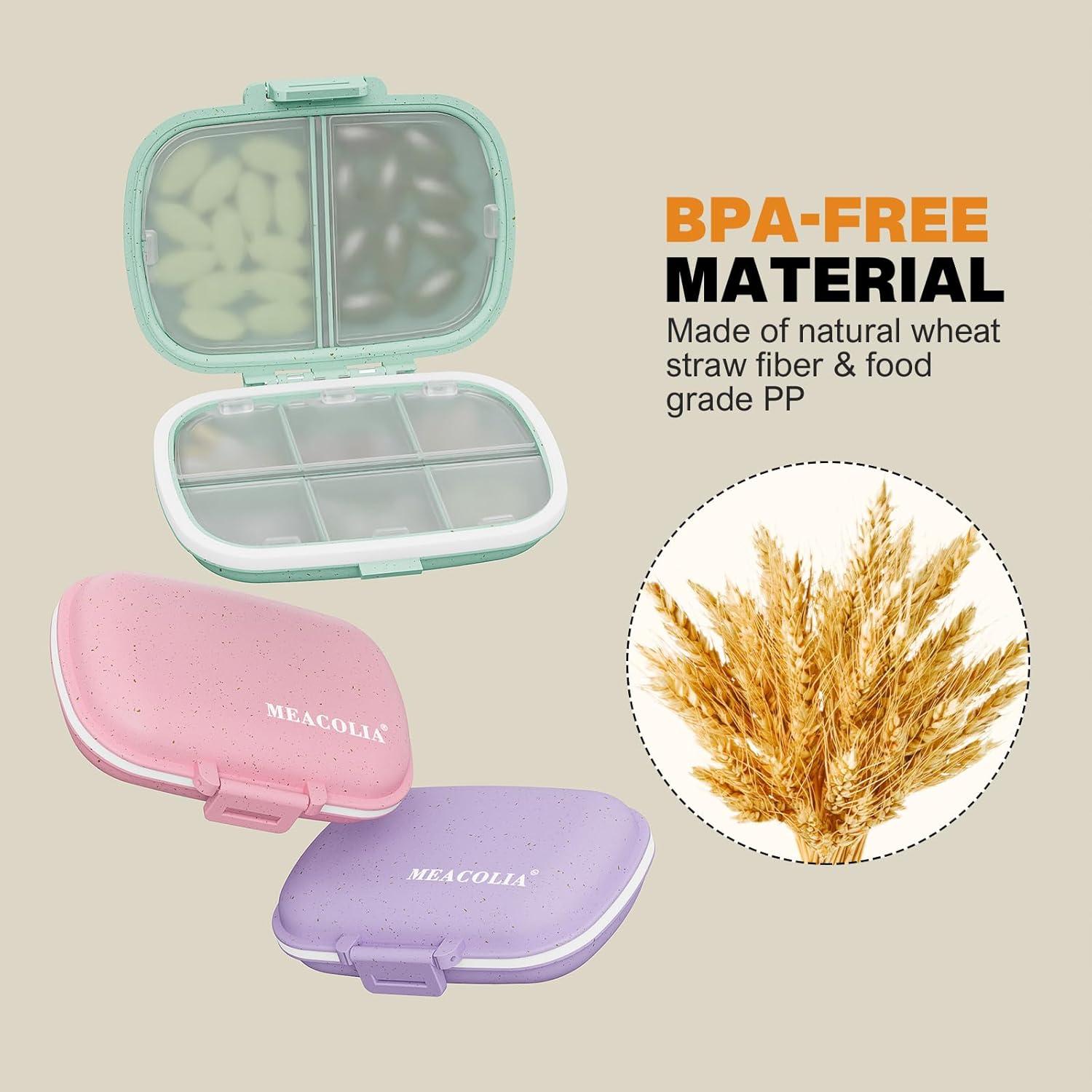 Organizador de Pastillas de Viaje MEACOLIA 8 Compartimentos