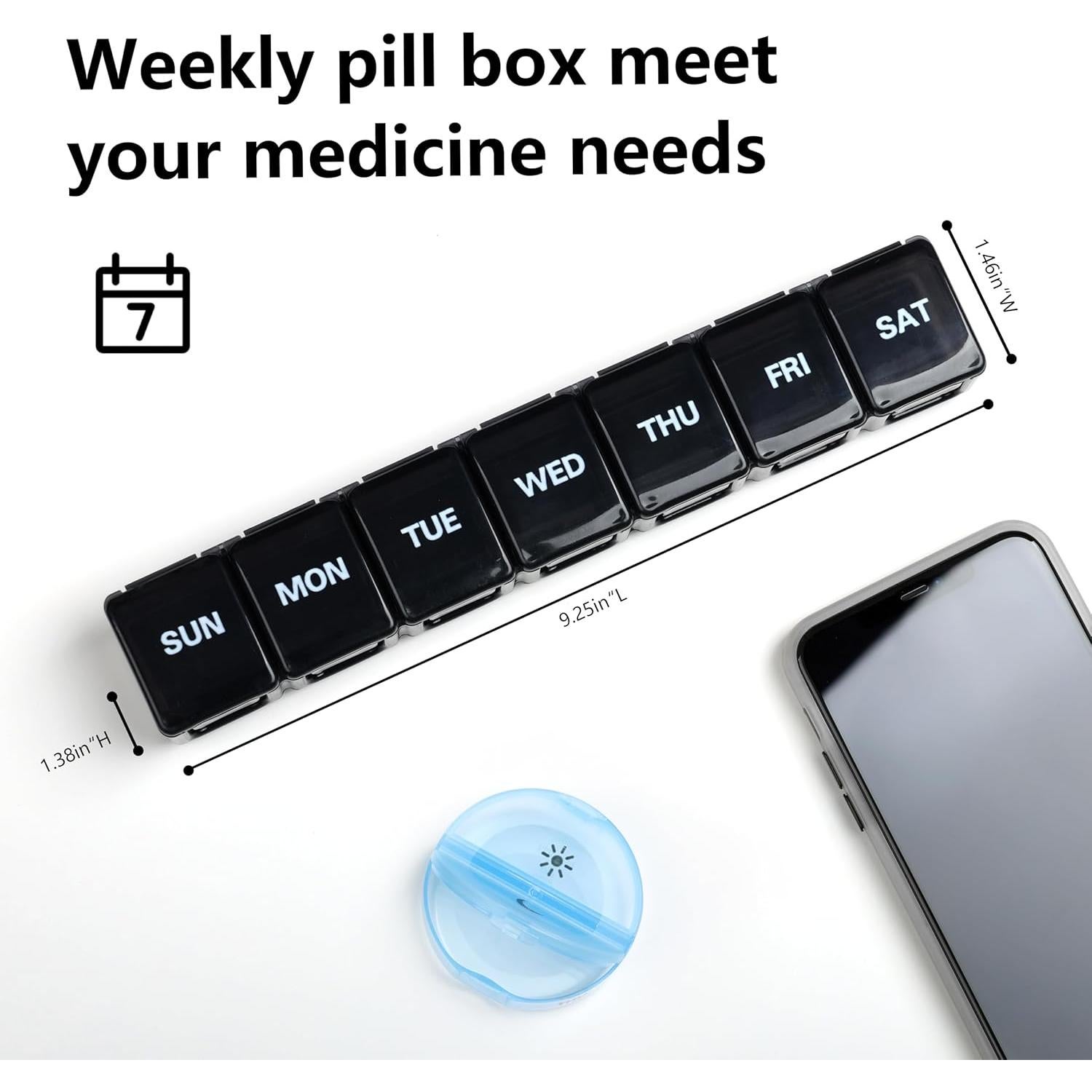 Organizador de Pastillas Semanal Sukuos Extra Grande 7 Días