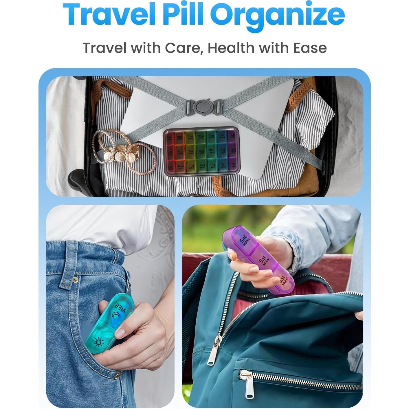 Organizador Semanal de Pastillas ASprink 3 Veces al Día - 7 Días