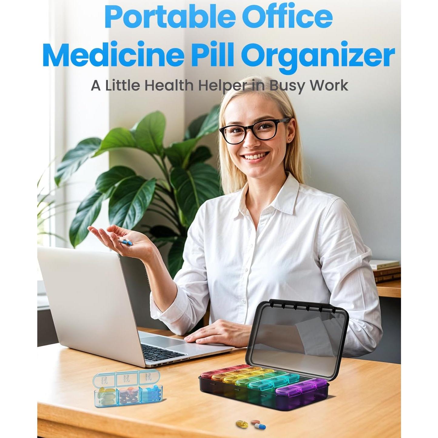 Organizador Semanal de Pastillas ASprink 3 Veces al Día - 7 Días