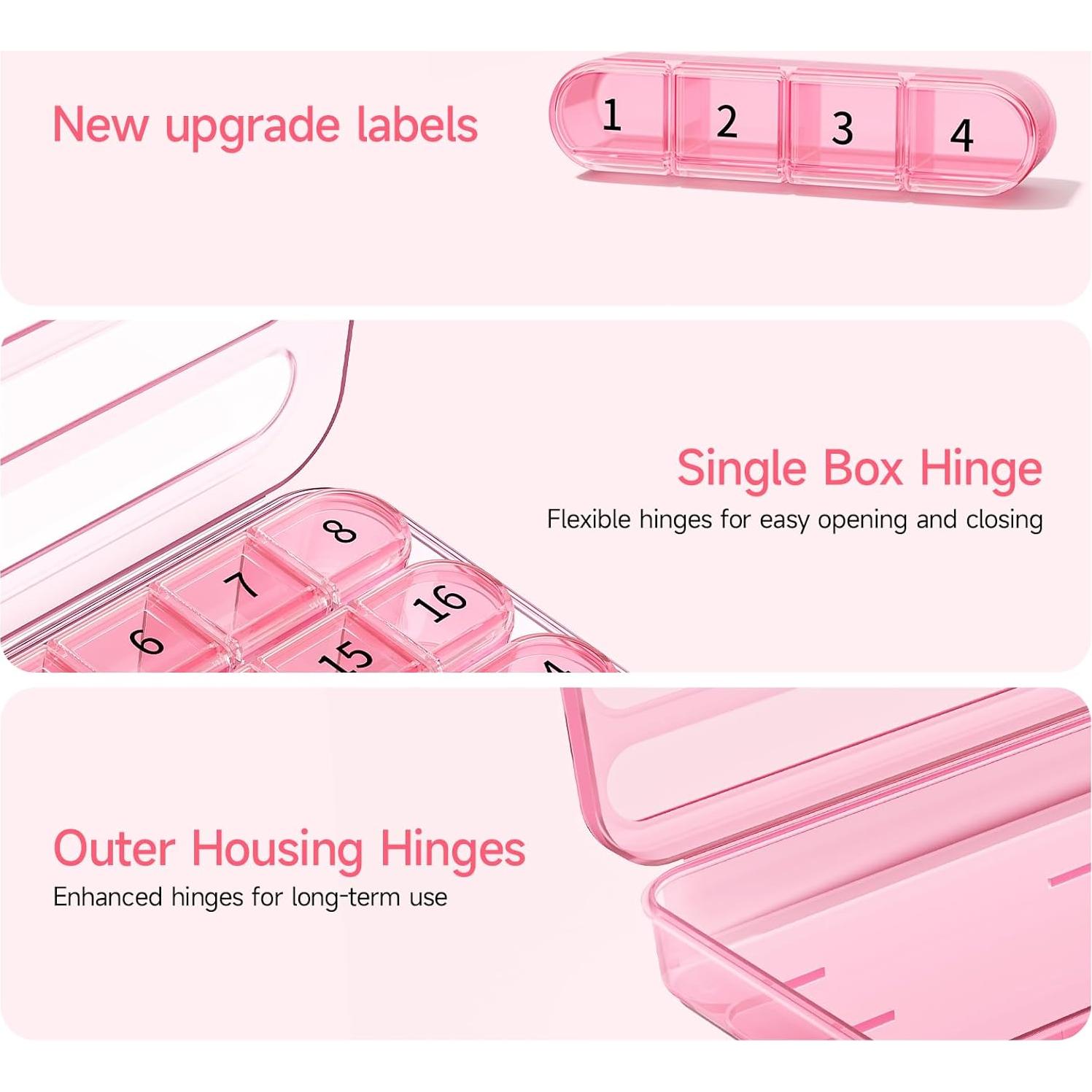 Organizador de Pastillas Mensual Zoksi Rosa 31 Compartimentos