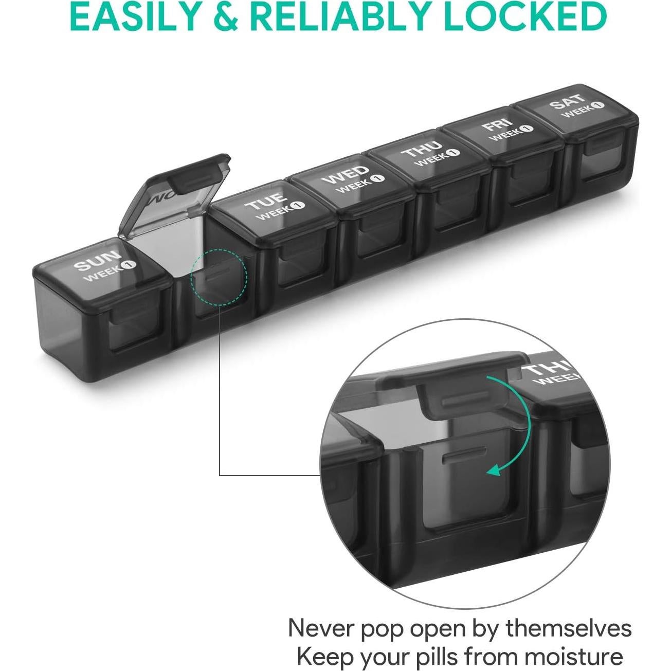 Organizador de Pastillas Mensual TookMag 28 Días - Caja de Medicamentos