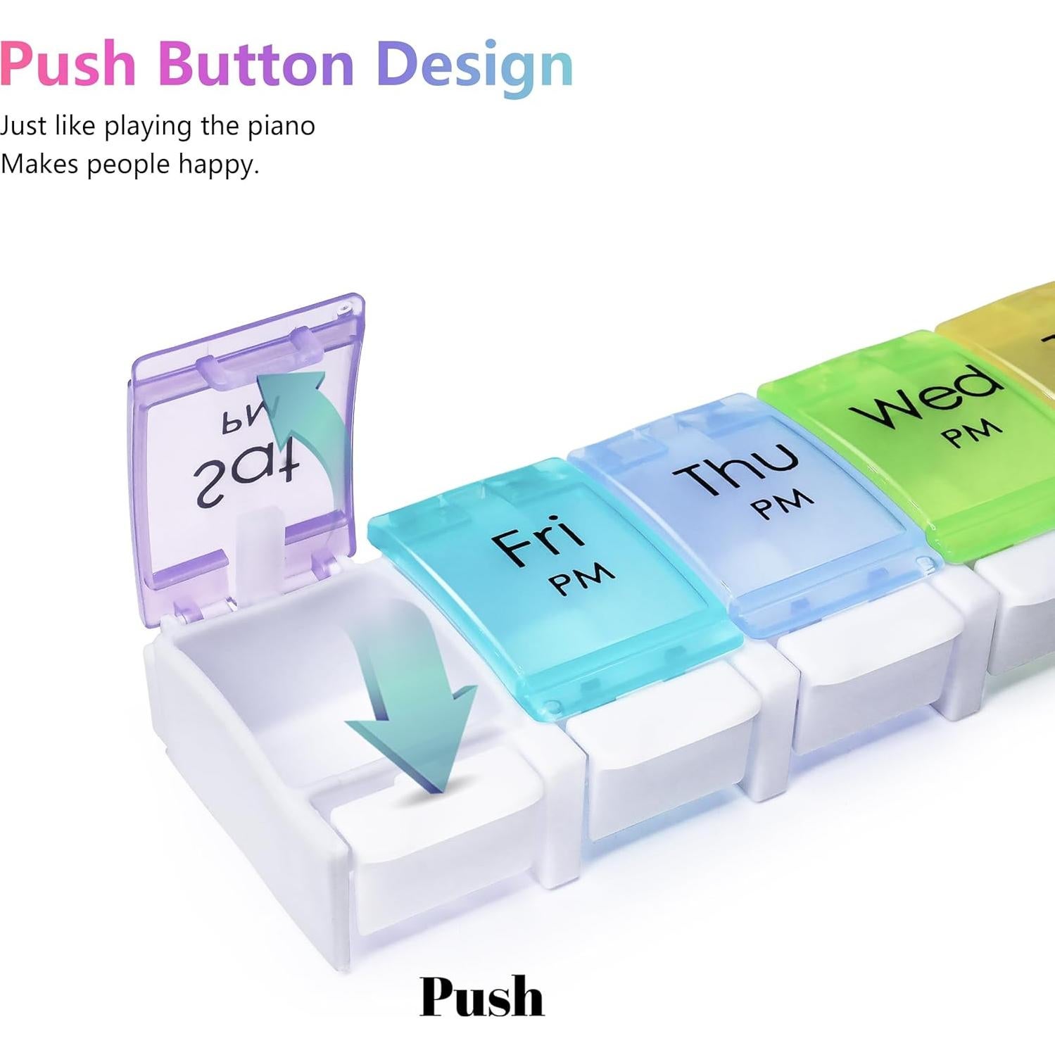 Organizador de Pastillas AM PM MOLN HYMY 14 Divisores 2 Semanas