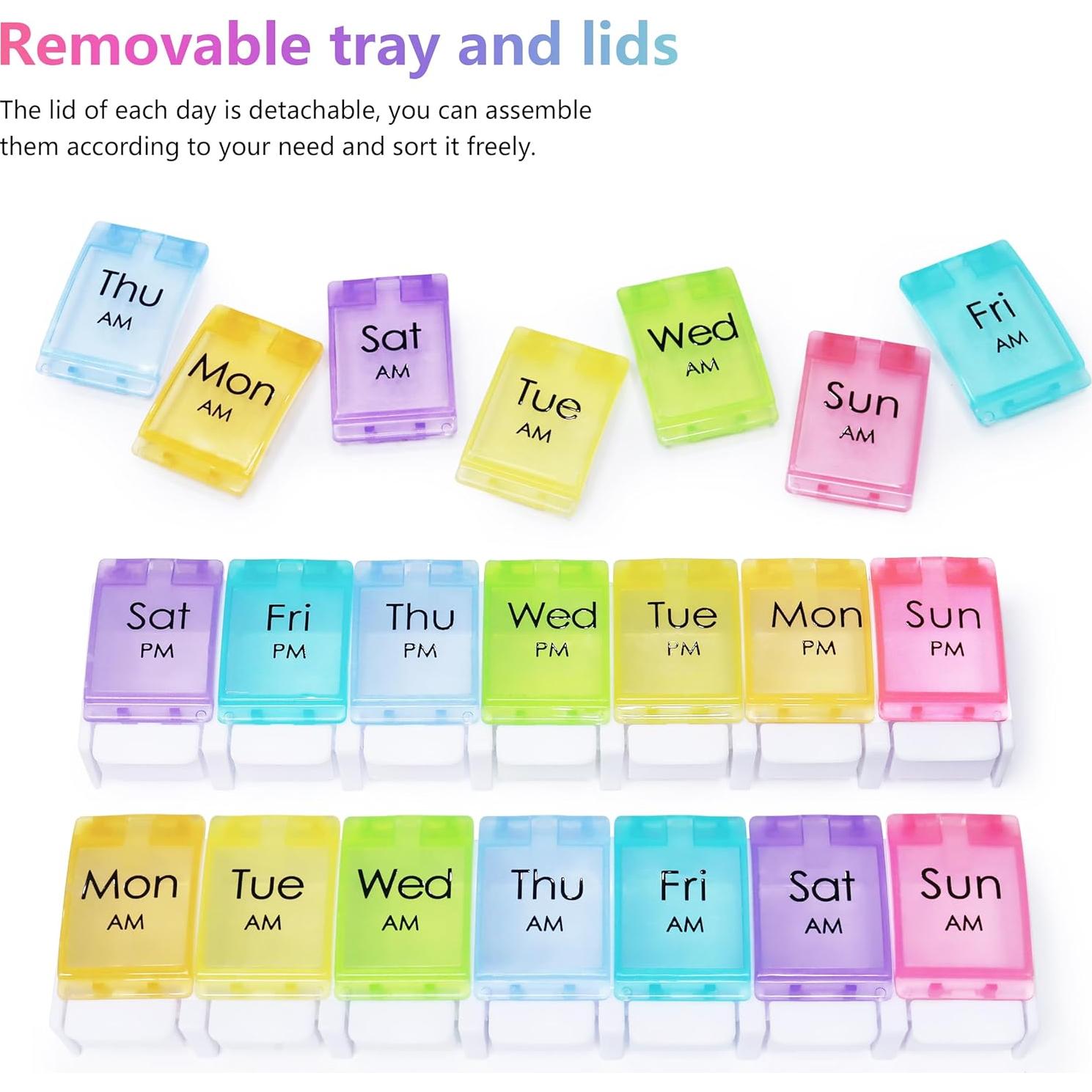 Organizador de Pastillas AM PM MOLN HYMY 14 Divisores 2 Semanas