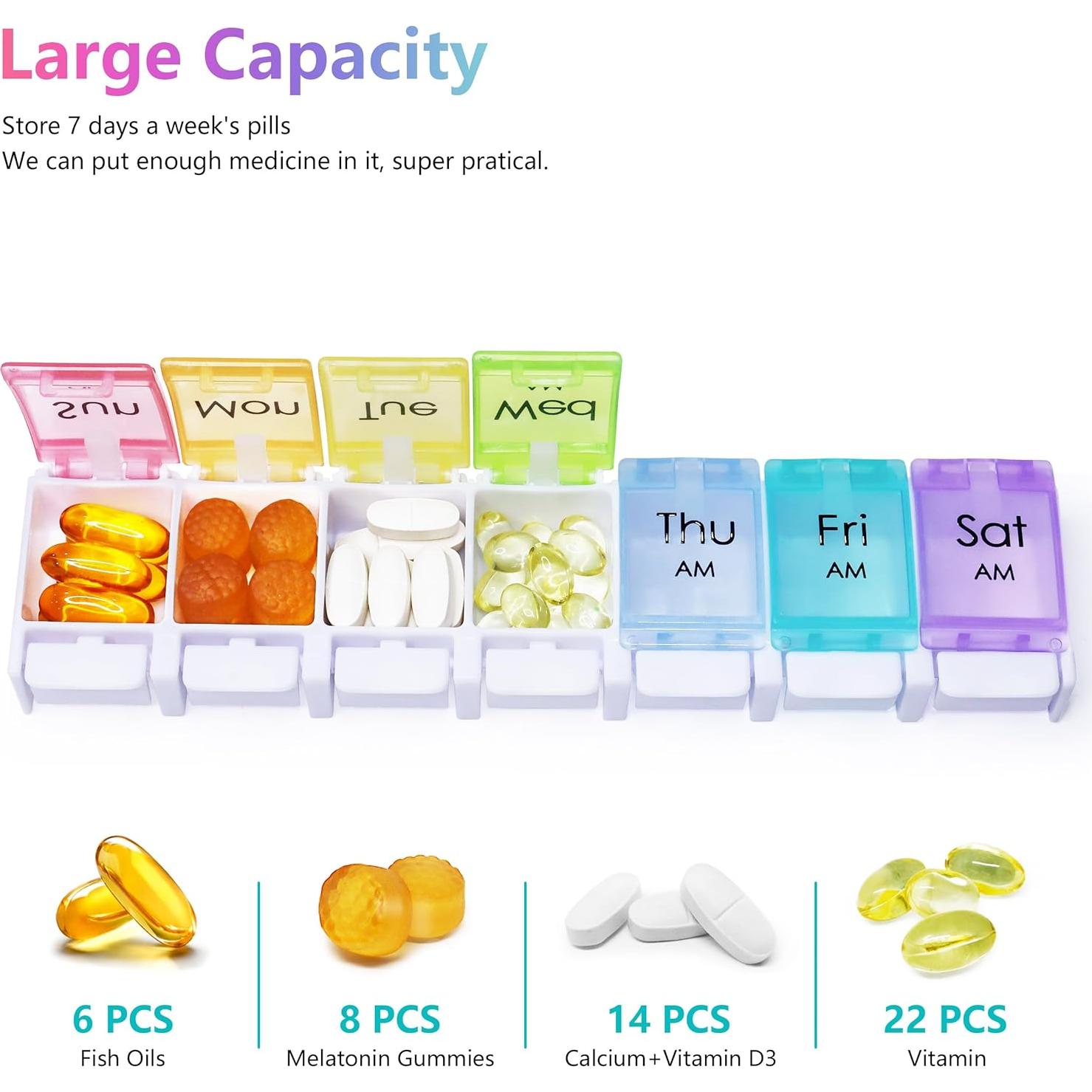 Organizador de Pastillas AM PM MOLN HYMY 14 Divisores 2 Semanas