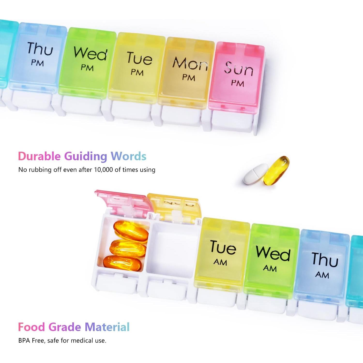 Organizador de Pastillas AM PM MOLN HYMY 14 Divisores 2 Semanas