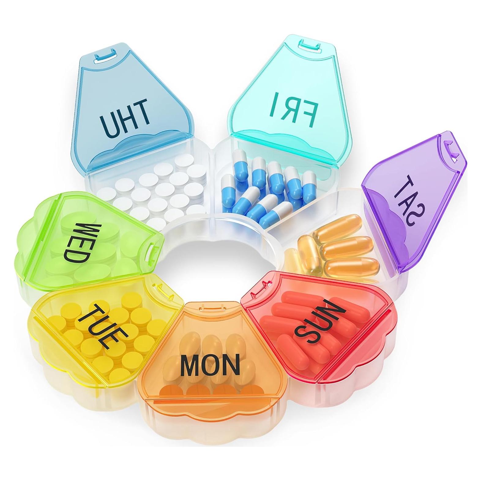 Organizador de Pastillas Semanal FAHZON Arcoíris 7 Días
