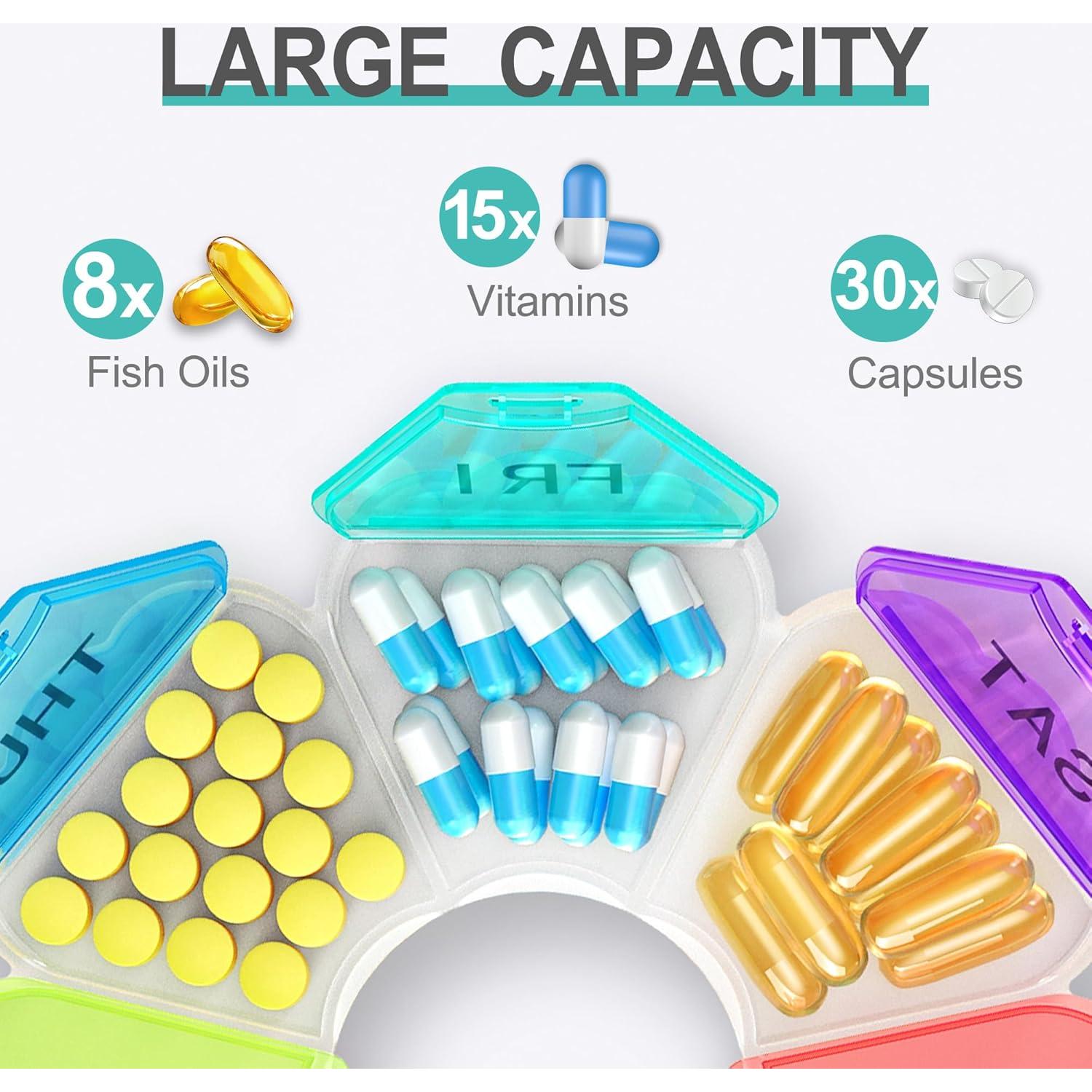 Organizador de Pastillas Semanal FAHZON Arcoíris 7 Días