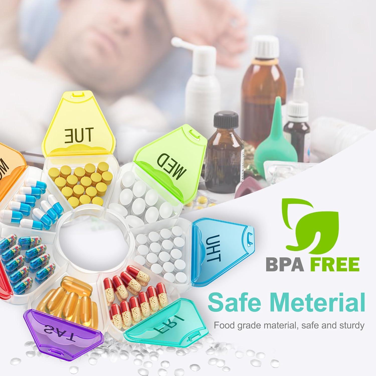 Organizador de Pastillas Semanal FAHZON Arcoíris 7 Días