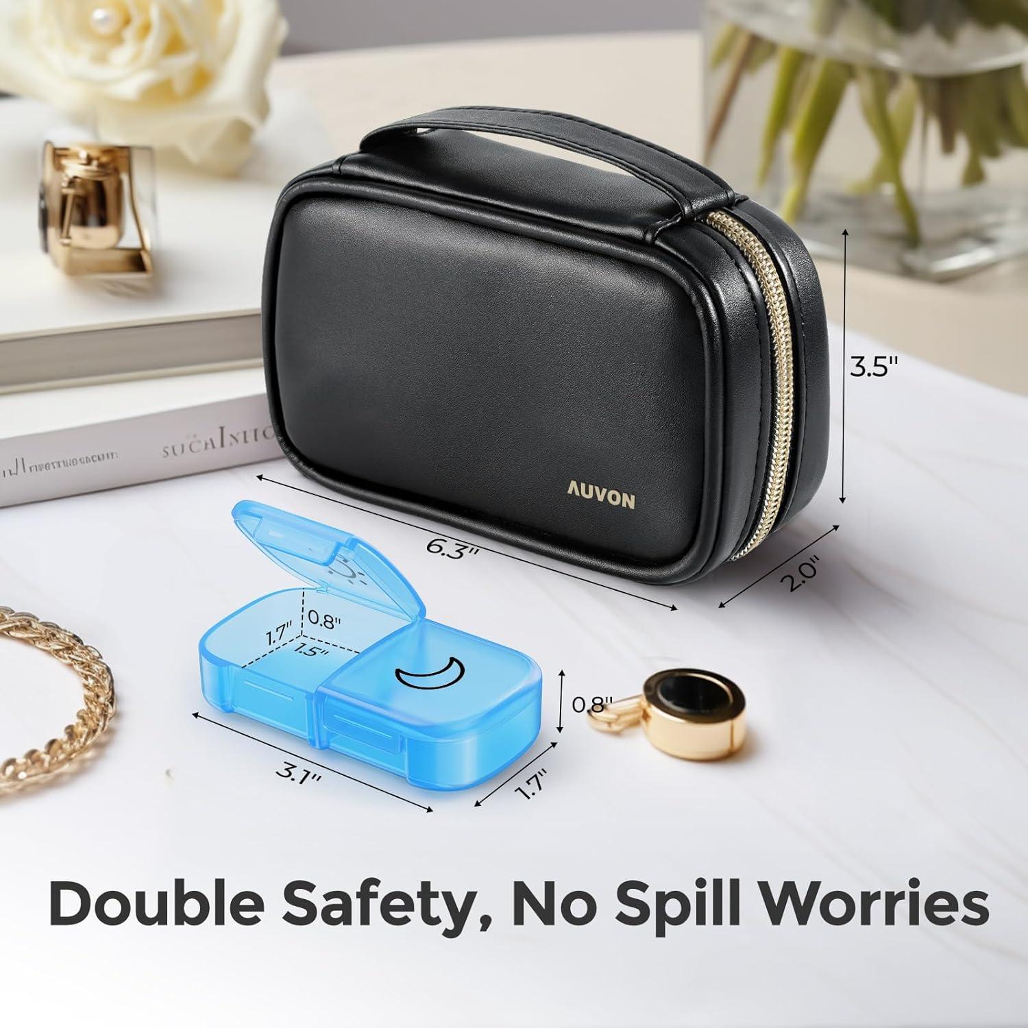 Organizador Semanal de Pastillas AUVON Negro 2 Veces al Día