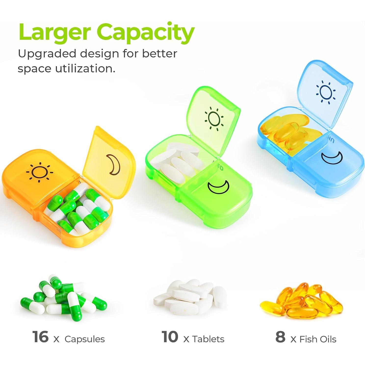 Organizador Semanal de Pastillas AUVON Negro 2 Veces al Día