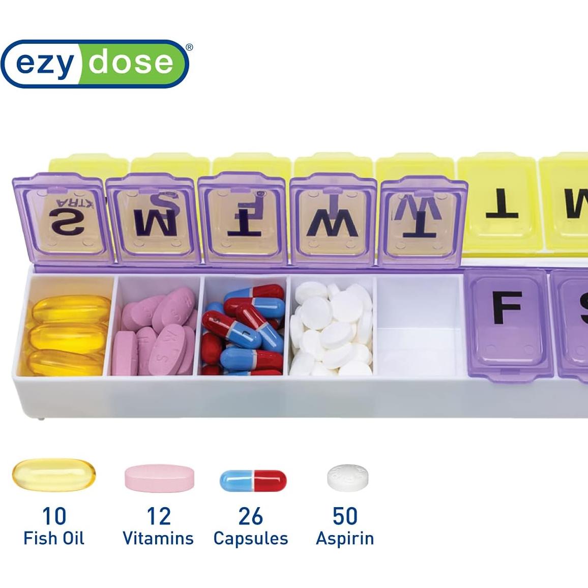 Organizador de Pastillas Semanal Ezy Dose 14 Días Desmontable