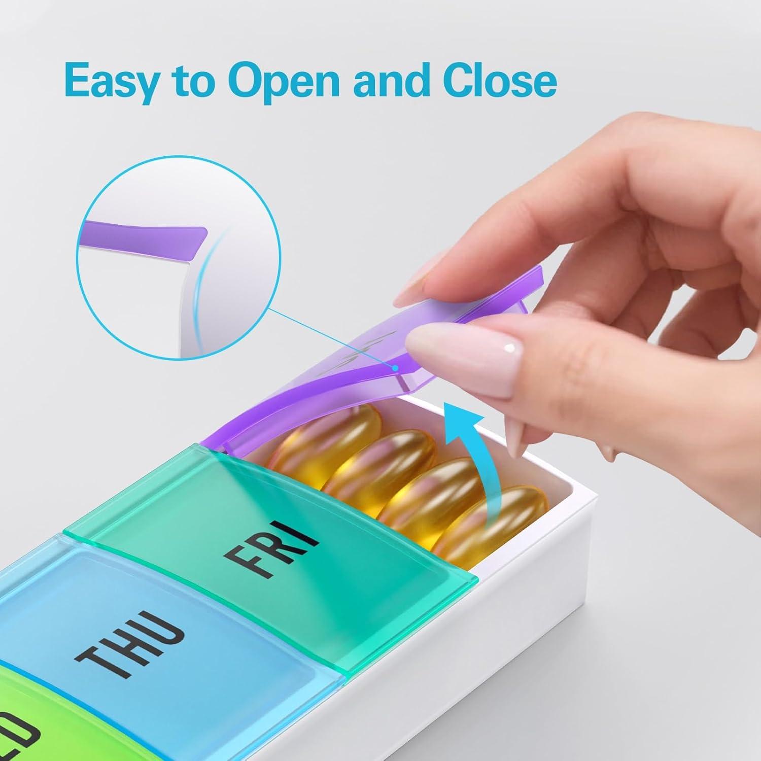 Organizador Semanal de Pastillas VVM 7 Días Fácil Apertura