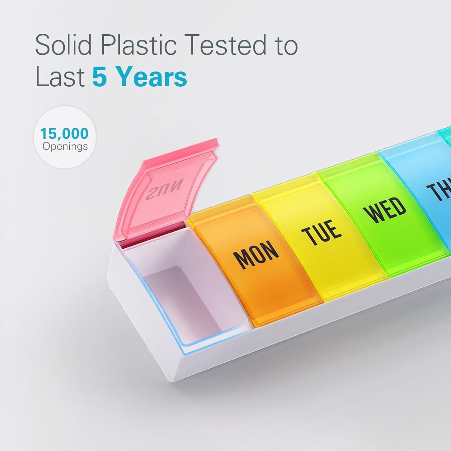 Organizador Semanal de Pastillas VVM 7 Días Fácil Apertura