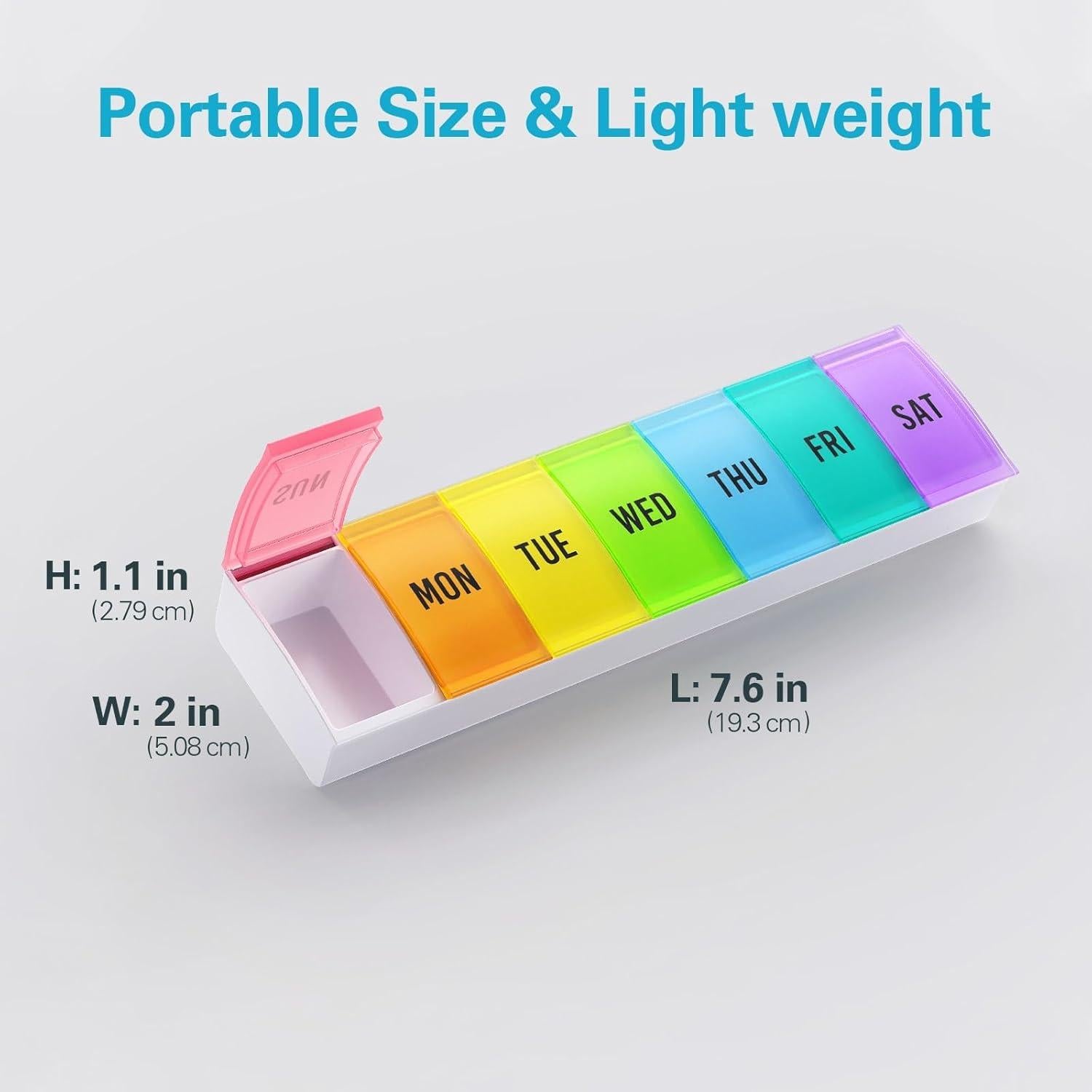 Organizador Semanal de Pastillas VVM 7 Días Fácil Apertura
