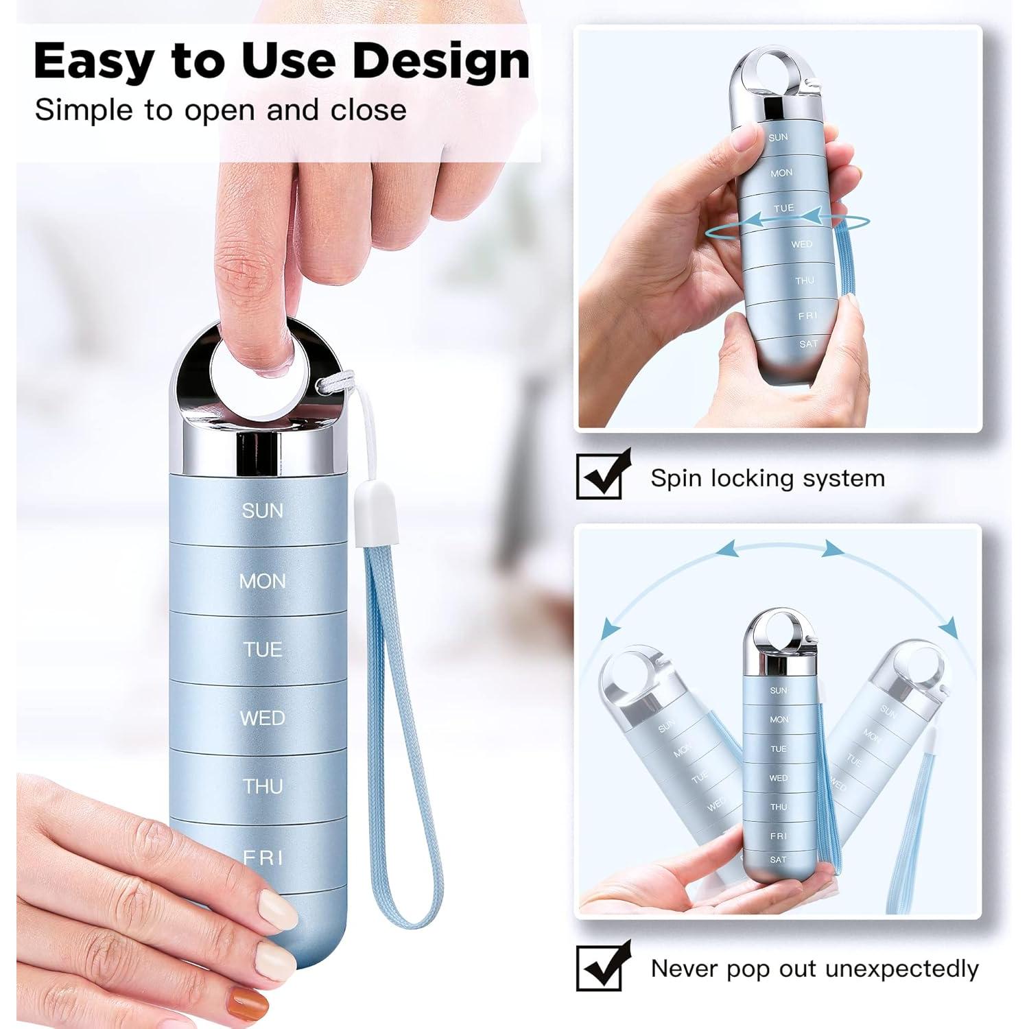 Organizador de Pastillas de Metal Zannaki XL 7 Compartimentos