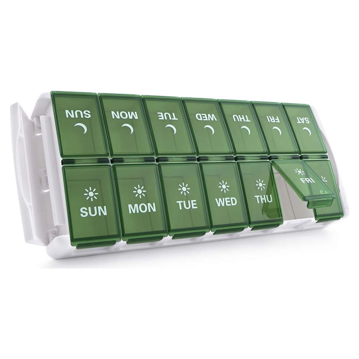 Organizador Semanal de Pastillas TookMag AM PM Verde 7 Días