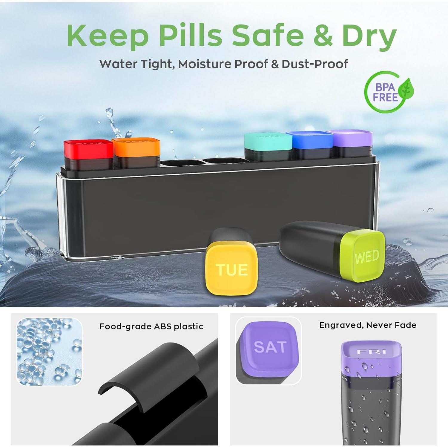 Organizador Semanal de Pastillas HIONXMGA 7 Días Transparente