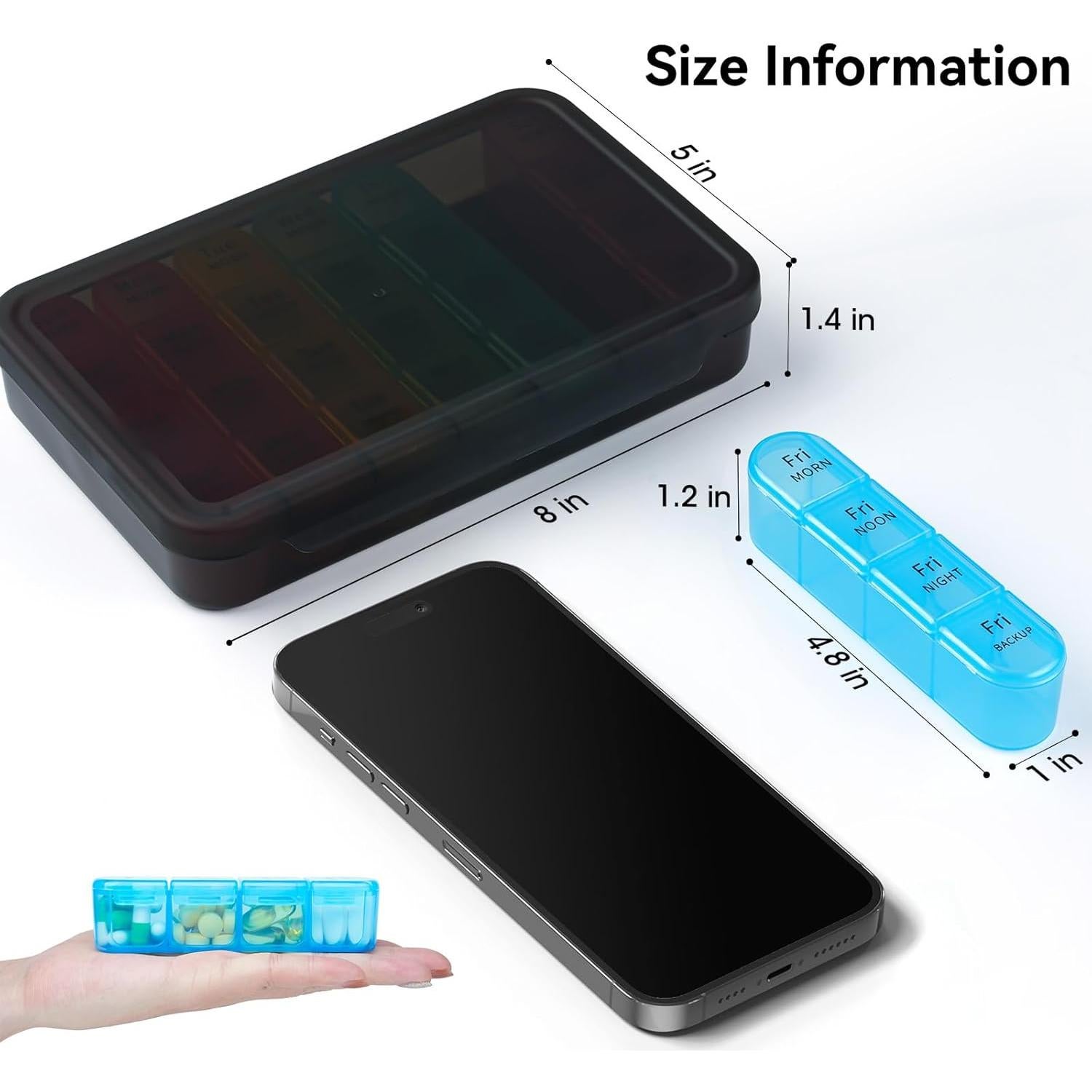 Organizador de Pastillas Semanal Daviky 4 Veces al Día - Grande