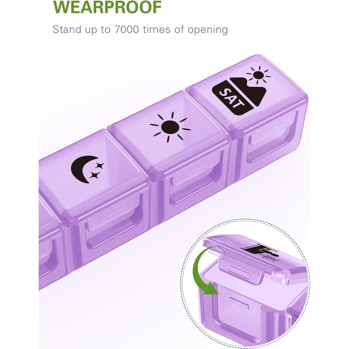 Organizador de Pastillas Semanal Fullicon 4 Veces al Día 28 Compartimentos