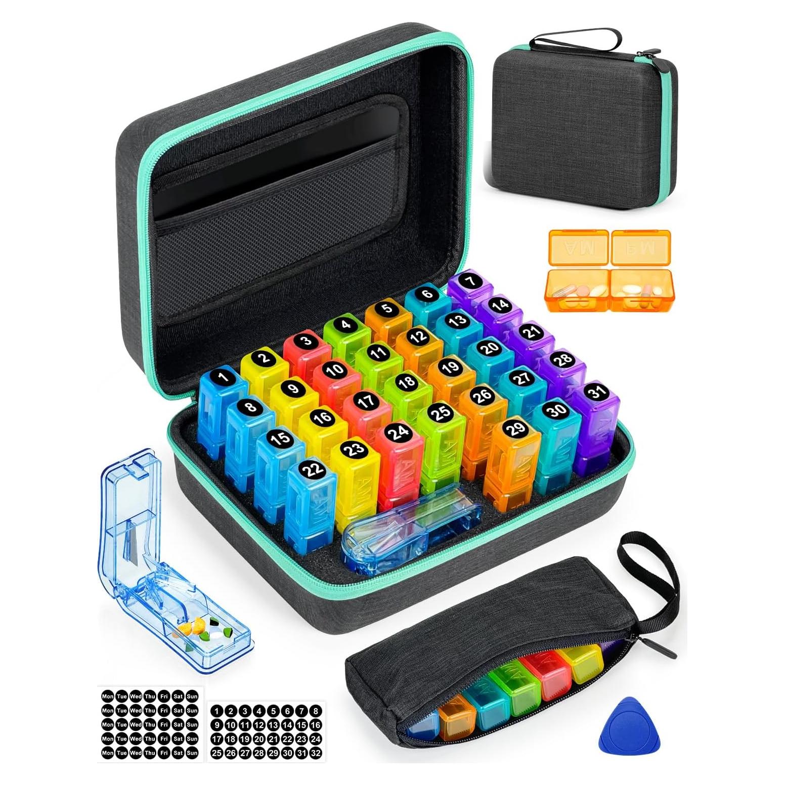 Organizador de Pastillas Mensual Friwole 31 Días 2 Veces al Día