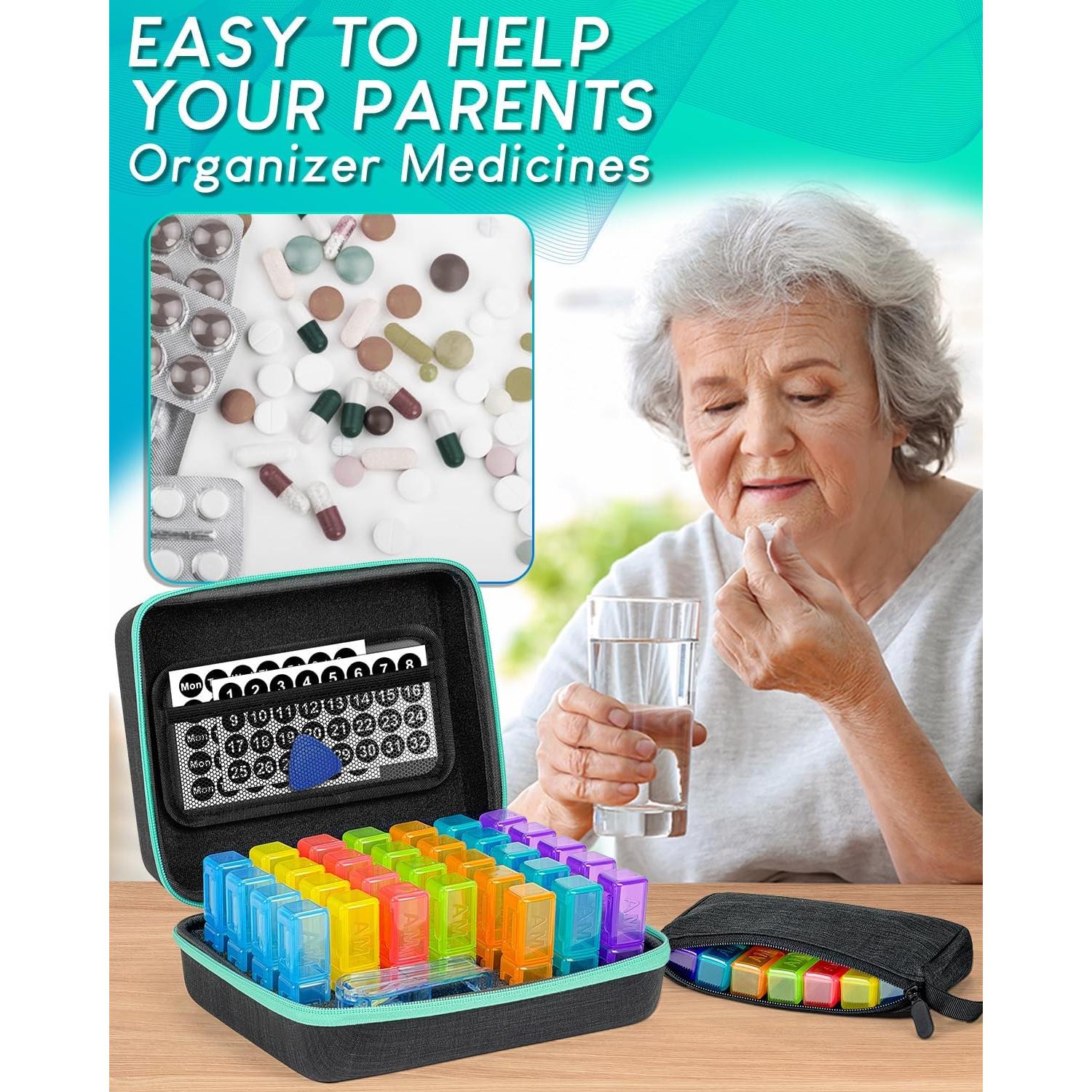 Organizador de Pastillas Mensual Friwole 31 Días 2 Veces al Día