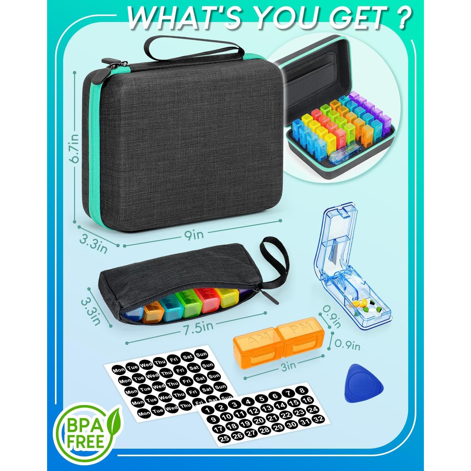 Organizador de Pastillas Mensual Friwole 31 Días 2 Veces al Día