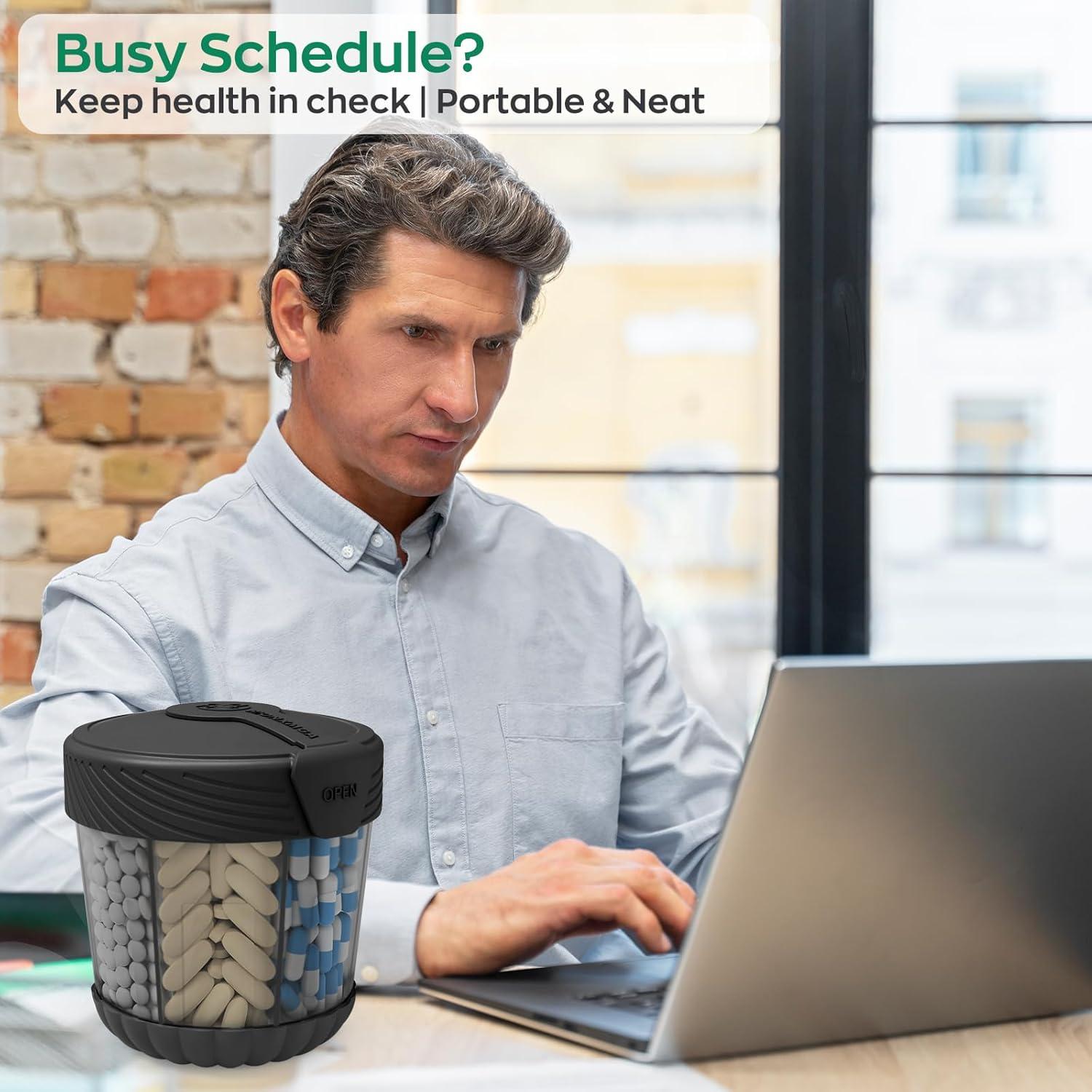 Dispensador de Pastillas HIONXMGA Grande 7 Compartimentos Libre BPA