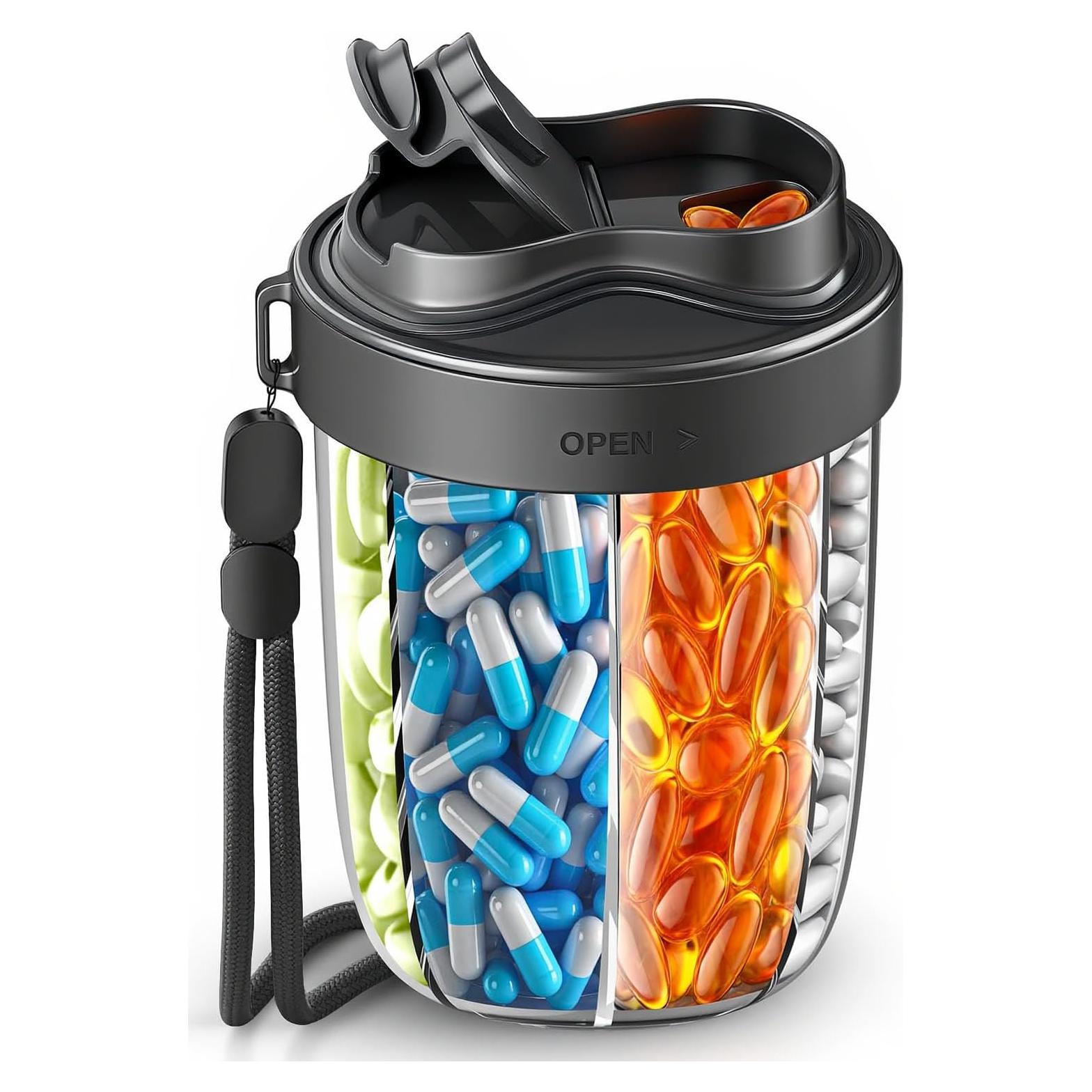 Dispensador de Pastillas NAVIKIA 7 Compartimentos Negro