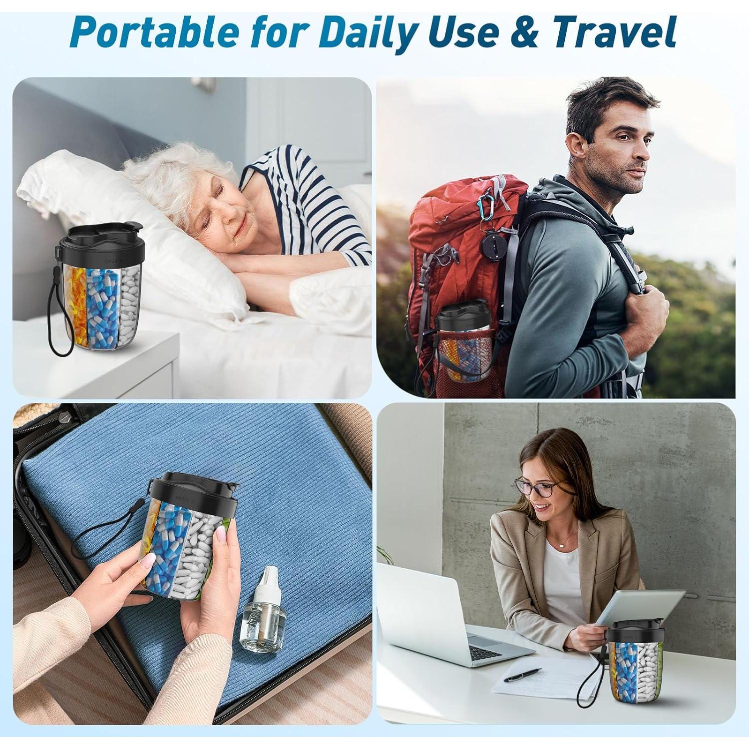 Dispensador de Pastillas NAVIKIA 7 Compartimentos Negro