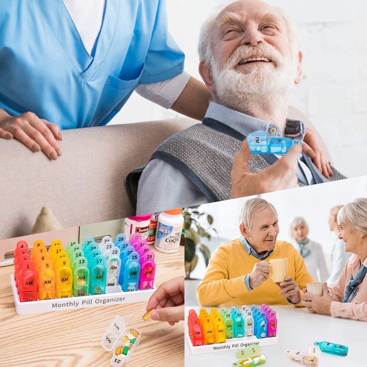 Organizador de Pastillas Mensual Daviky 30 Días AM PM Libre BPA