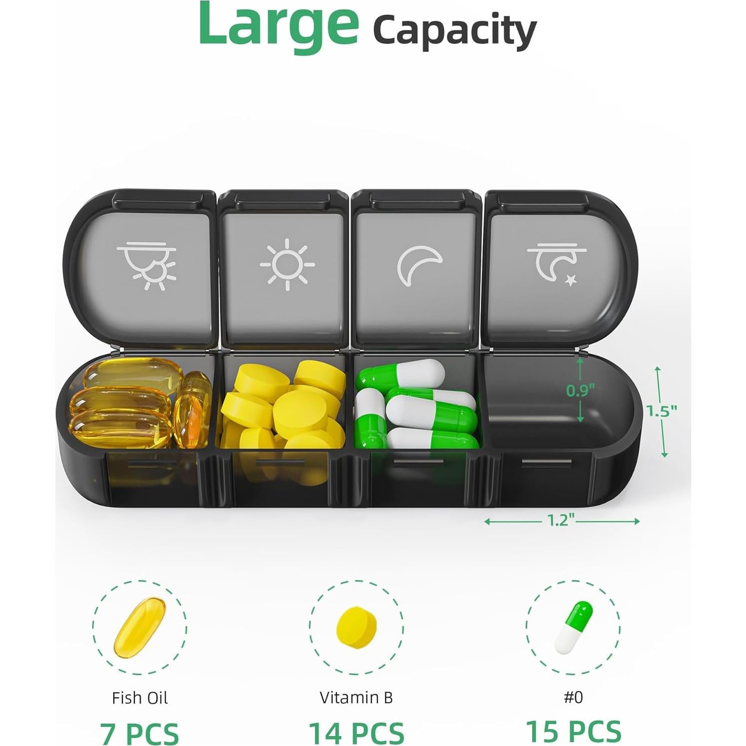 Organizador Semanal de Pastillas PULIV 4 Veces al Día con Bolsa