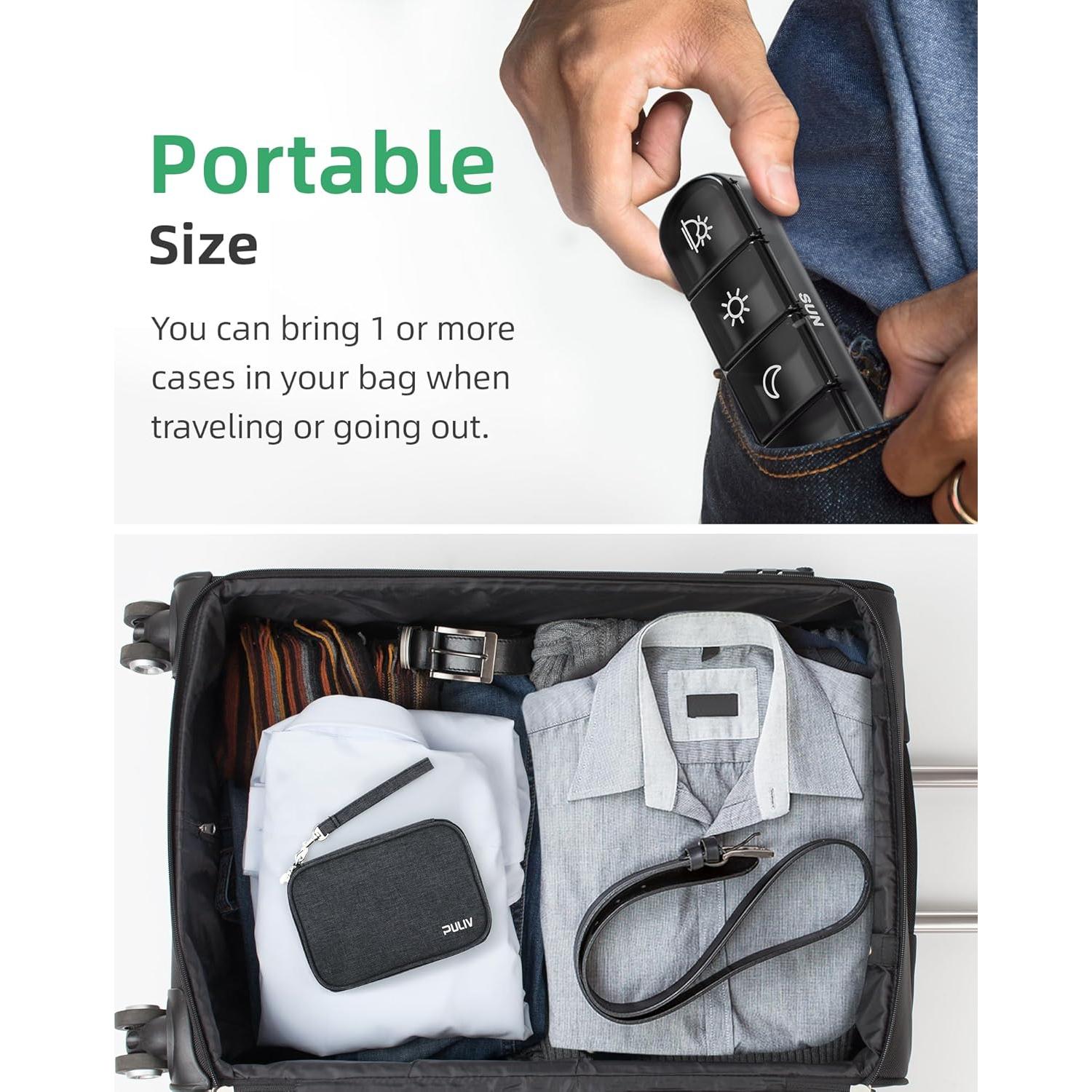 Organizador Semanal de Pastillas PULIV 4 Veces al Día con Bolsa